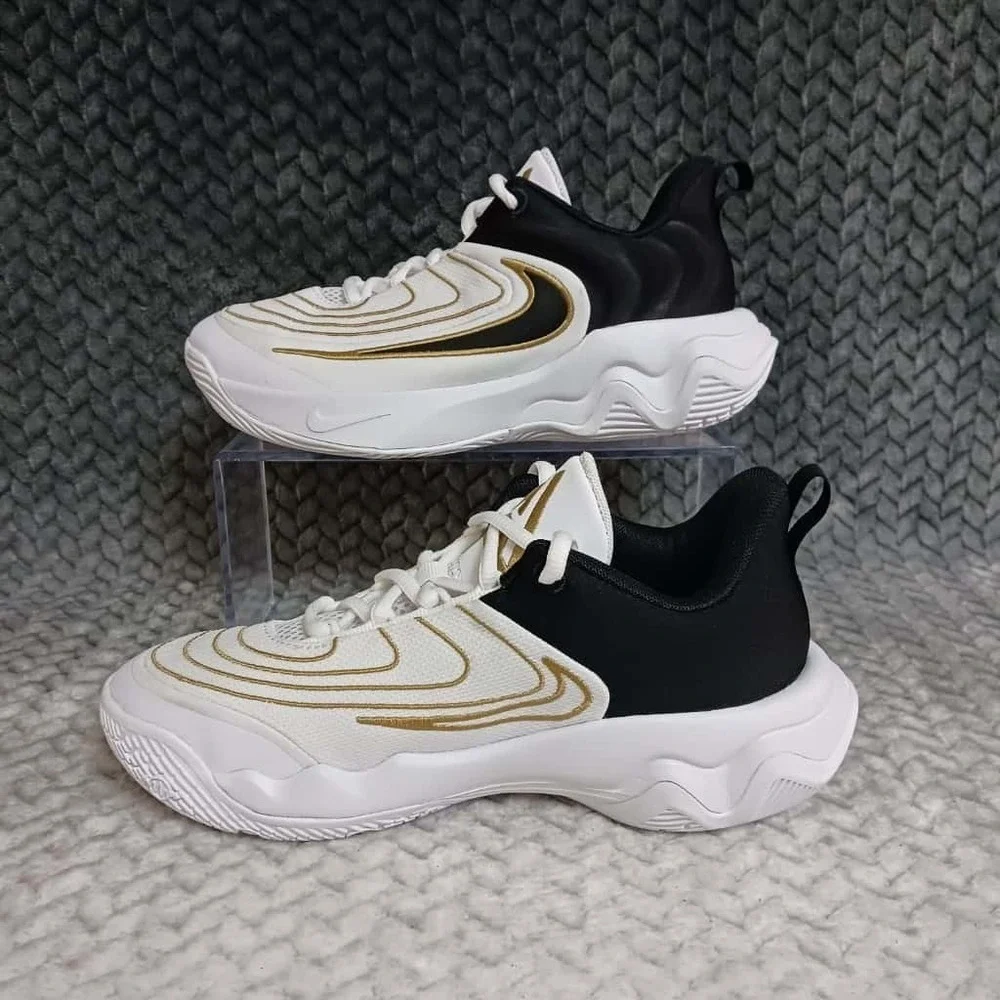 Nike Giannis Immortality 4 GS Basketball Sneakers Shoes White Black Size 2.5Y